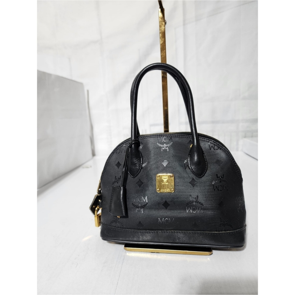 MCM Vintage Visetos Mini Handbag Black